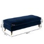 Navy Velvet Long Footstool - Payton