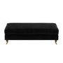 Black Velvet Long Footstool - Payton