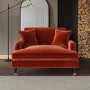 Burnt Orange Velvet Love Seat - Payton