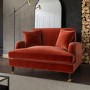 Burnt Orange Velvet Love Seat - Payton