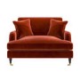 Burnt Orange Velvet Love Seat - Payton