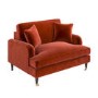 Burnt Orange Velvet Love Seat - Payton