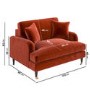 Burnt Orange Velvet Love Seat - Payton