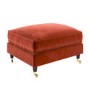 Burnt Orange Velvet Footstool - Payton