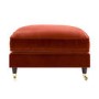 Burnt Orange Velvet Footstool - Payton