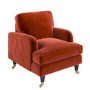 Burnt Orange Velvet Armchair - Payton