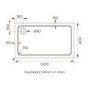 1200x800mm White Stone Resin Rectangular Shower Tray  - Pearl