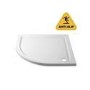 800mm Non Slip White Acrylic Capped Stone Resin Quadrant Shower Tray  - Pearl