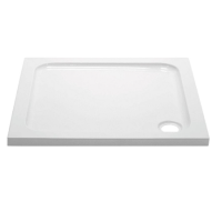 800x800mm  White Acrylic Capped Stone Resin Square Shower Tray - Pearl