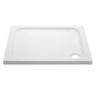 800mm Non Slip White Stone Resin Square Shower Tray  - Pearl