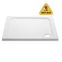 800mm Non Slip White Stone Resin Square Shower Tray  - Pearl