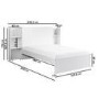 Small Double White Wooden Bed Frame with Storage Shelf Headboard - Pery