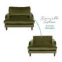 Pet Sofa Bed in Olive Green Velvet - Suitable for Dogs & Cats