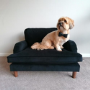 Pet Sofa Bed in Black Velvet - Suitable for Dogs & Cats