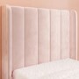 Kids Pink Velvet Single Bed Frame with Storage Drawer - Phoebe