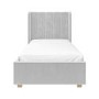 Kids Grey Velvet Single Bed Frame with Storage Drawer - Phoebe