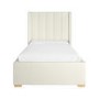 Cream Fabric Single Bed Frame with Storage Drawer - Phoebe