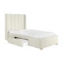 Cream Fabric Single Bed Frame with Storage Drawer - Phoebe