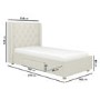 Kids Cream Fabric Single Bed Frame with Storage Drawer - Phoebe