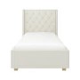 Kids Cream Fabric Single Bed Frame with Storage Drawer - Phoebe