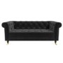 Dark Grey Velvet Chesterfield 3 Seater Sofa - Ophelia