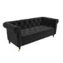 Dark Grey Velvet Chesterfield 3 Seater Sofa - Ophelia