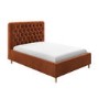 Rust Orange Velvet Double Ottoman Bed with Legs - Pippa