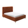 Rust Orange Velvet King Size Ottoman Bed with Legs - Pippa