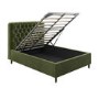 Olive Green Velvet Double Ottoman Bed with Legs - Pippa