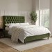 Olive Green Velvet King Size Ottoman Bed with Legs - Pippa