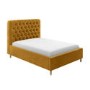 Mustard Yellow Velvet Double Ottoman Bed with Legs - Pippa