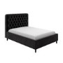 Black Velvet Double Ottoman Bed with Legs - Pippa