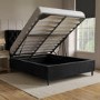 Black Velvet King Size Ottoman Bed with Legs - Pippa