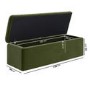 Olive Green Velvet Ottoman Blanket Box - Pippa