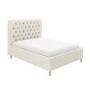 Cream Upholstered Double Ottoman Bed with Turned Legs - Pippa