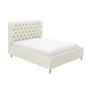 Cream Fabric King Size Ottoman Bed with Turned Legs - Pippa