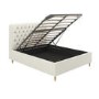 Cream Fabric King Size Ottoman Bed with Turned Legs - Pippa