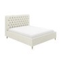 Cream Fabric Super King Ottoman Bed with Turned Legs - Pippa