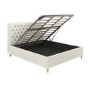 Cream Fabric Super King Ottoman Bed with Turned Legs - Pippa