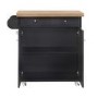 Black Freestanding Kitchen Island on Wheels - Portland