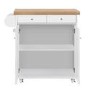 White Freestanding Kitchen Island on Wheels - Portland