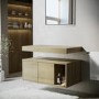 800mm Wood Effect Wall Hung Countertop Vanity Shelves - Porto