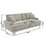 Beige Fabric 3 Seater Feather Filled Sofa - Payton Premium