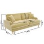 Yellow Fabric 3 Seater Feather Filled Sofa - Payton Premium