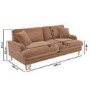 Rose Fabric 3 Seater Feather Filled Sofa - Payton Premium