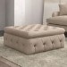 Large Beige Fabric Footstool with Storage - Payton