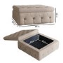 Large Beige Fabric Footstool with Storage - Payton