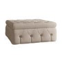 Large Beige Fabric Footstool with Storage - Payton