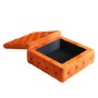 Large Orange Velvet Footstool with Storage - Payton