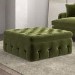 Large Olive Green Velvet Footstool with Storage - Payton